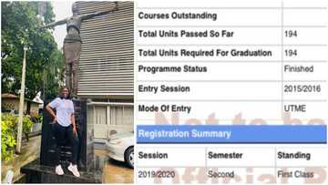 Lady makes history in university, bags the only first-class in her class, shares result as proof