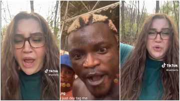 Oyinbo lady acts like Portable, says "I stay in the zoo", screams in trending video