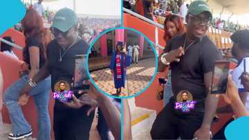 President's Cup: Stephen Appiah flaunts his beautiful daughter at Hearts vs Kotoko clash, Video