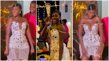 Hajia Bintu throws lavish birthday party in mansion, slays in star-studded mini dress, videos drop