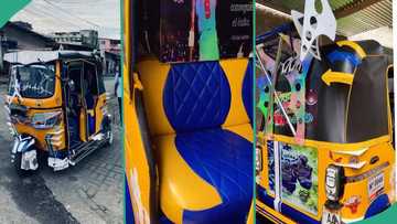 "This is a mini Benz": Man decorates his Keke, adds beautiful seats and colourful lights, video goes viral