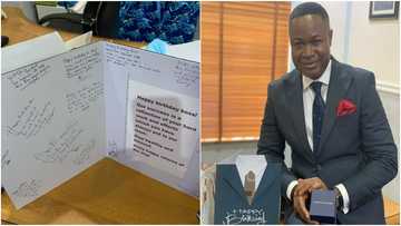 Man gets birthday surprise from colleagues who shower him with gifts, adorable photos warm hearts