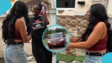 Emotional scenes as Real Warri Pikin gifts longtime friend an expensive car, video