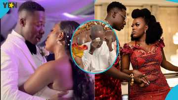 Ghanaian bride rocks a stylish cutout Kente gown and afro hairstyle as father cries during engagement