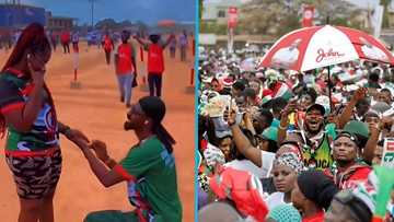 Romantic Ghanaian man proposes to his girlfriend at NDC rally