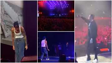 Massive crowd goes wild as Wizkid and Justin Bieber perform Essence together at Jay Z 's concert in America