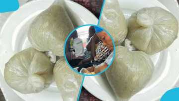 Hungry Ghanaian passenger consumes bowl of Banku and soup in Trotro, video evokes laughter