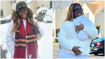 Tracey Boakye travels back to Ghana with her baby; many welcome her with sweet messages (photo)