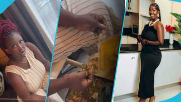 Felicia Osei gets teased by her sister as she finally finds banku & okro soup to eat in Dubai