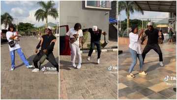 Man surprises pretty ladies on the road with his Bluetooth speaker, they dance with him in video