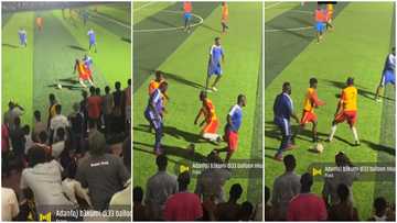 Agya Koo dribbles like istiano CrRonaldo during football match; folks in awe