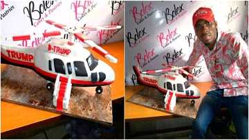Nigerian man wows social media after baking Donald Trump helicopter cake