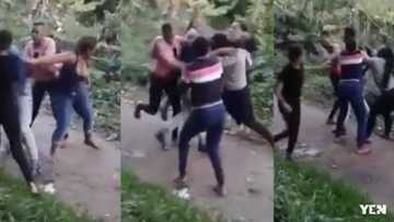 5 girls team up to beat boy after realising he was 'chopping' them one-by-one (Video)
