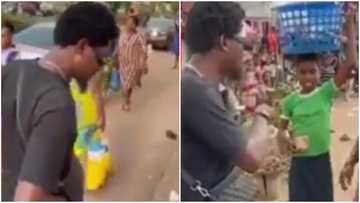 Kind young man gives little boy GH₵15K in touching video, netizens react