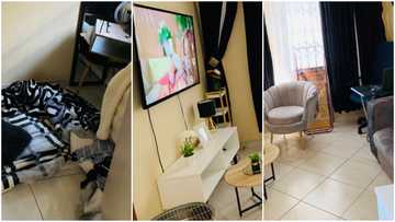 Determined lady shows off living room with stunning interior; peeps react: “Humble beginnings”