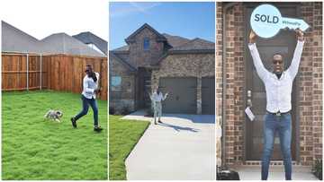 It wasn't as painful as i thought; man strikes screaming pose as he marks buying a house and job promotion