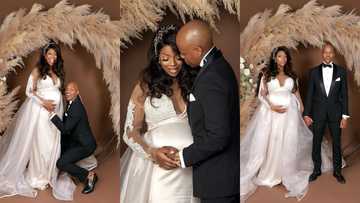 Couple celebrates pregnancy and anniversary with breathtaking photos, many react