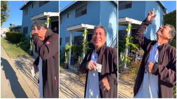 Poor unpaid worker shed tears as kind stranger gifts him GHS 3000 cash for giving mere hug in video.
