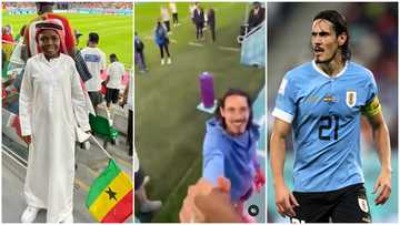 Ghana Vs Uruguay: Video of Yaw Dabo's priceless reaction after meeting Edinson Cavani melts many hearts