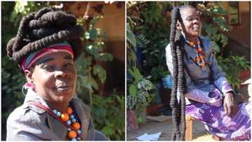 Meet the beautiful woman with long natural hair almost twice her height (Photos)