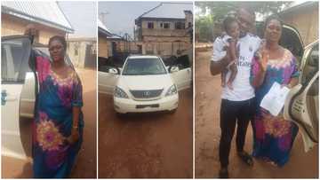 Beautiful photos drop as young man buys mum Lexus jeep; calls her his first love