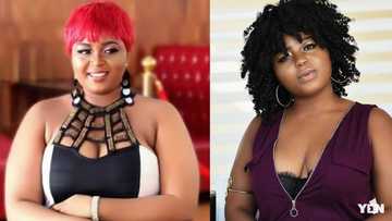 Video of pretty Ghanaian singer removing her red 'pioto' on stage to show her 'tonga' and 'tundra' pops up
