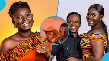 Afua Asantewaa Singathon's husband causes a stir as he rocks his wife's outfit for a video shoot