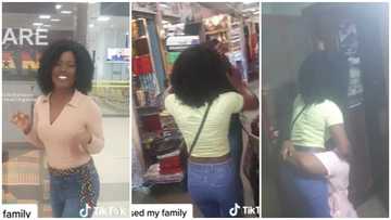 Ghanaian lady who spent 12 years in the UK returns home to surprise mum at the market, video evokes joy