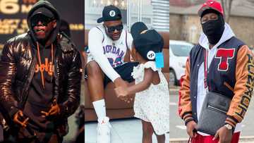 Like father like daughter: Medikal and his daughter twin in caps for Easter, photos warm hearts