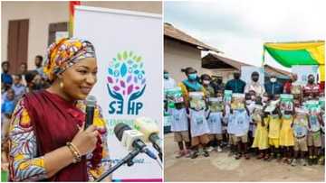 Samira Bawumia donates to students of Akuapem North, days after First Lady donates to Korle-Bu