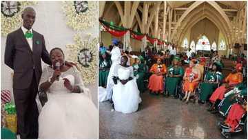 True love: Admirable wedding photos drop as fine man marries pretty lady in wheelchair