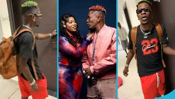 Shatta Wale rejects female fan's repeated pleas for a photoshoot in his girlfriend Maali's presence