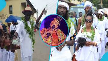 Mzbel joins the procession to kickstart the Chale Wote Art Festival, videos showing a rich display of the Ga culture emerge