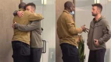 Video shows cute moment Oyinbo man surprised man who was kind to him with over GH¢7k cash on the spot