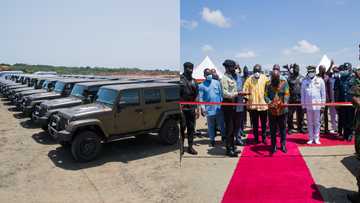 Action man: Akufo-Addo presents 40 Jeep vehicles, 6 minibuses, others to Ghana Armed Forces