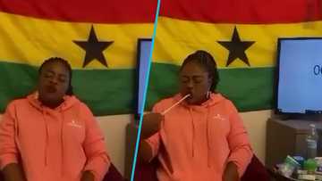 Ghanaian woman Maame Artiste starts her GWR chewing gum marathon, video causes stir