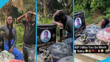 C Confion's lover rocks cropped top and jeans, visit his grave and cries heavily in video
