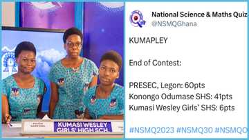 NSMQ 2023: Kumasi Wesley Girls SHS gets total score of "-1" in round 4, finishes contest with 6
