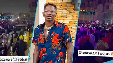 Shatta Wale encounters large welcoming crowd on the streets at Ashongman, peeps react
