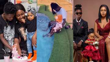 Strongman flaunts his parents-in-law's plush house which has a swimming pool (video)