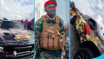 Lil Win wraps GH¢1.2M 2024 RAM 1500 TRX with stickers for Ibrahim Traoré movie, video awes many