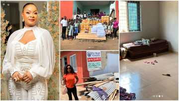 Beverly Afaglo donates beds and drinks to orphanage at Asuboi, photos warm hearts