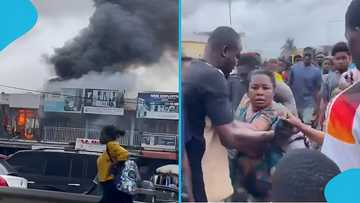 Lapaz Market catches fire, leaves shop owner helpless