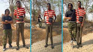 Father Ankrah in awe after meeting a tall 15-year-old boy in Kintampo, video stirs reactions