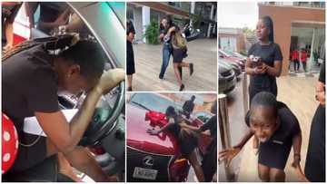Lady screams loudly and cries after being surprised by her female boss with a Lexus car in viral clip