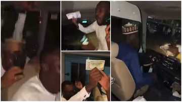 usuf Buari's groomsmen stun their wedding dinner bus driver as they contribute over GHC 7,000 for him