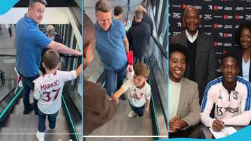 Kobbie Mainoo's dad makes little kid rocking his son's shirt's day, shakes his hand