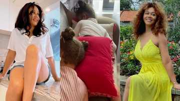 Nadia Buari takes her pretty daughters to shoot a movie; they sleep on her after 3 takes (video)