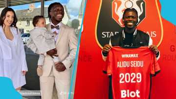 Alidu Seidu spends family time with wife and son after signing new contract at Rennais