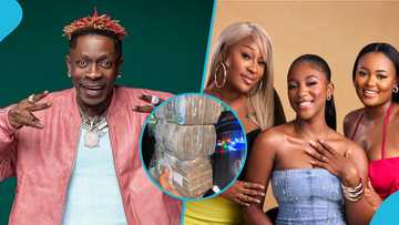 Shatta Wale gifts GH¢5 bundles to Efia Odo, and her podcast co-hosts, video gets many talking